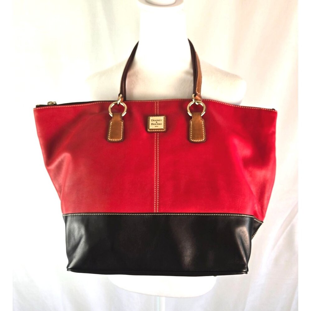 Authentic Dooney & Bourke Red and Black Women's Tote Bag